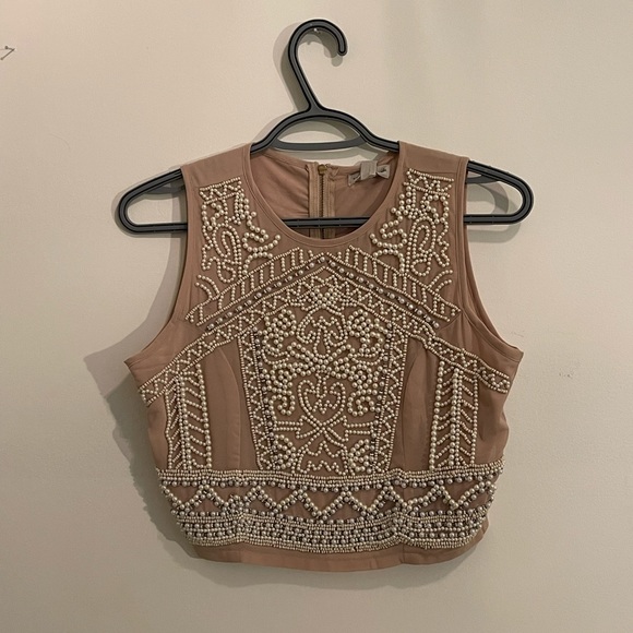 Hyde Park Beaded Crew Neck Crop Tank - Picture 1 of 4